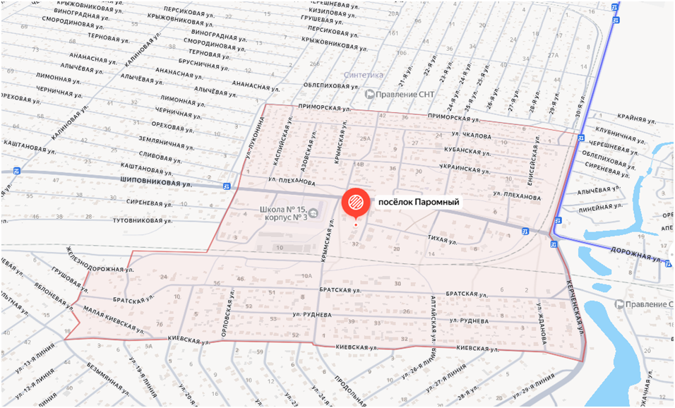 Границы посёлка