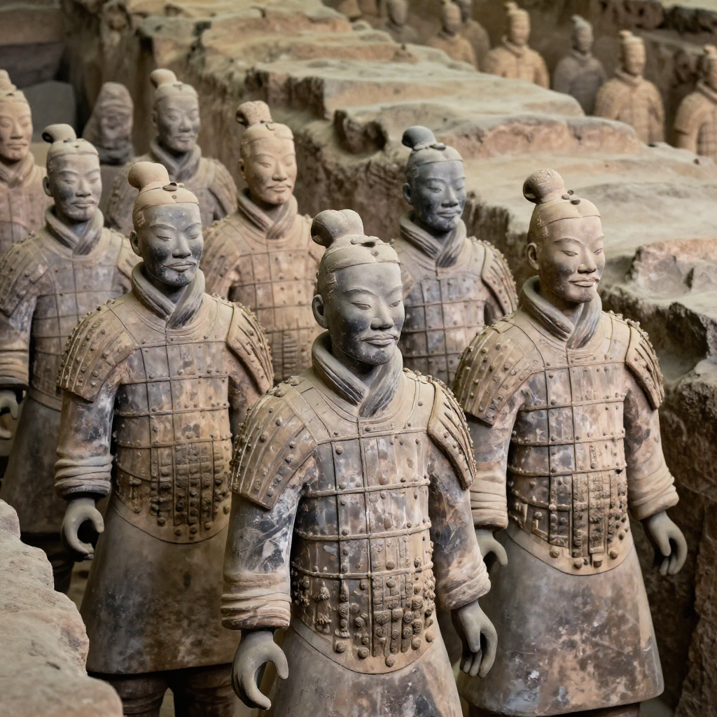 Фрагмент армии терракотовых солдат.