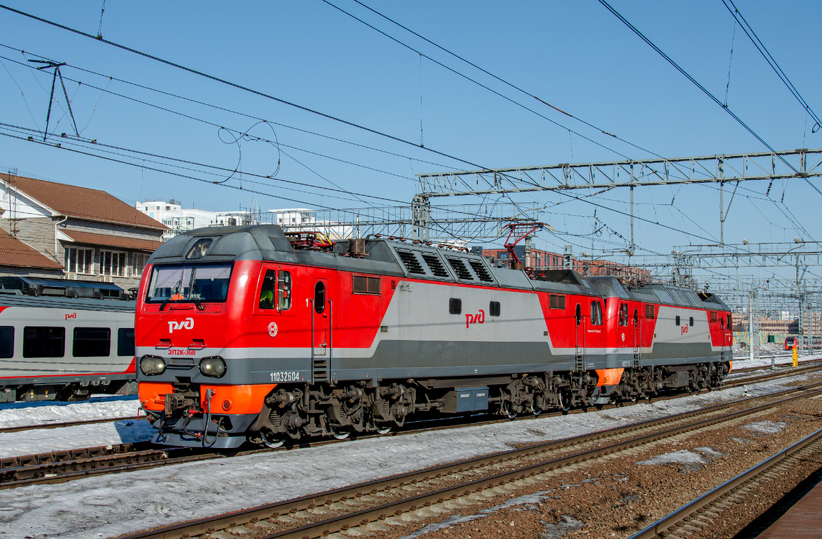 Электровоз ЭП2К-368 (🚂ТЧЭ-6 Москва-Сортировочная-Рязанская).