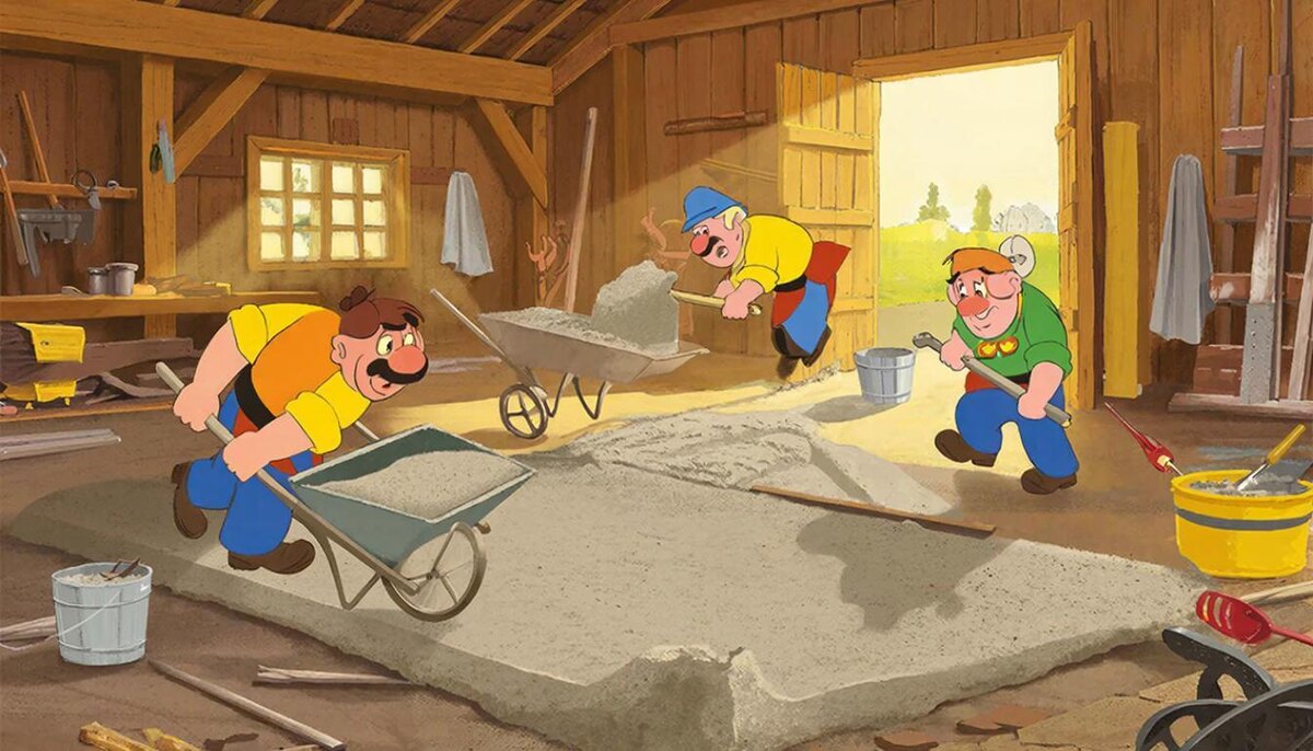 Устройство чернового пола в хозпостройке с помощью сухой асбестоцементной смеси от компании Асбестофф