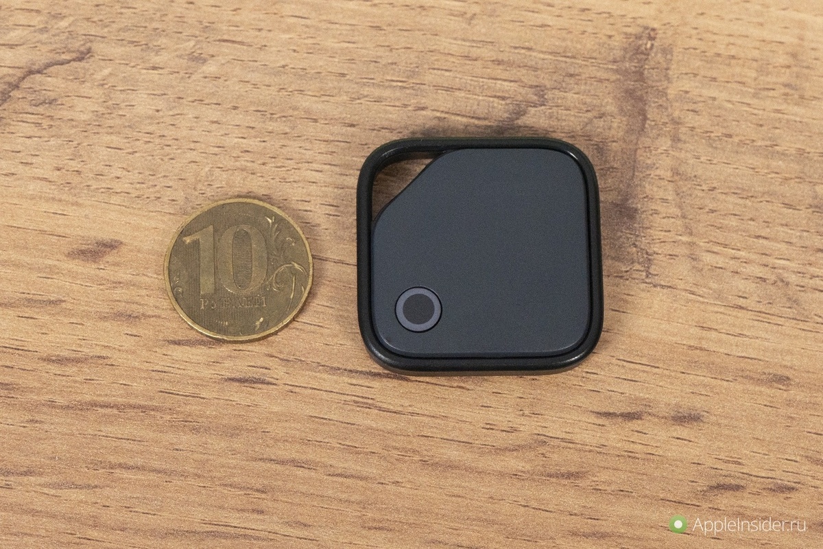    Размер метки чуть больше монеты.