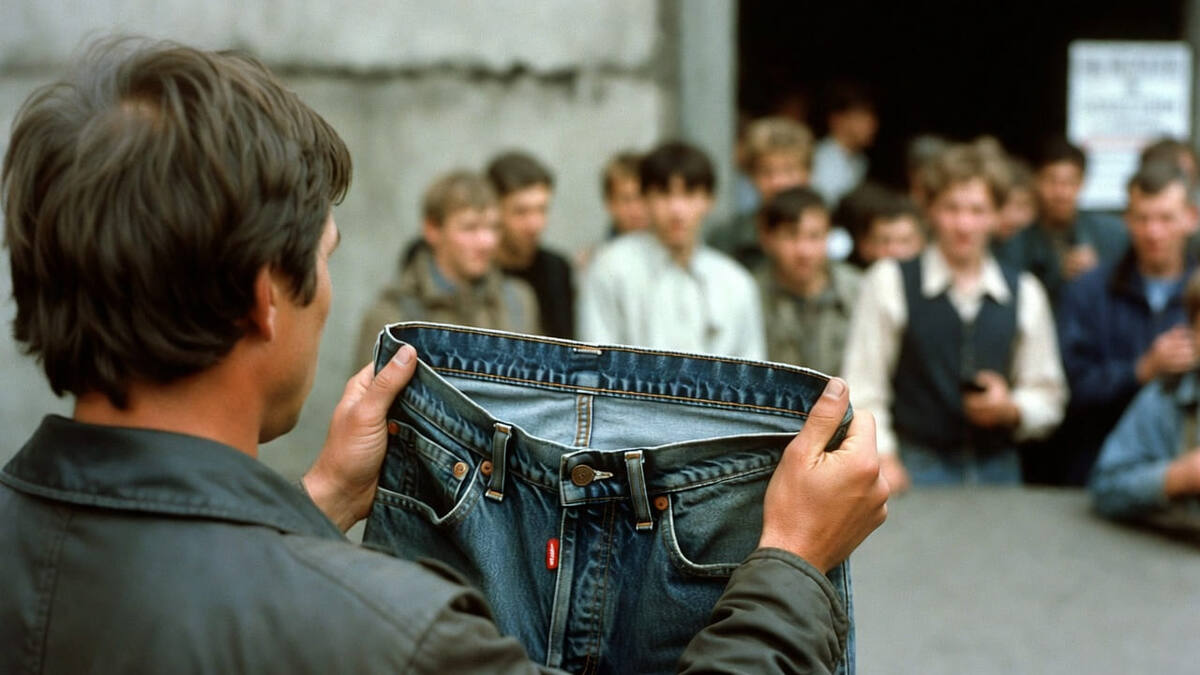 Фарцовщик с джинсами