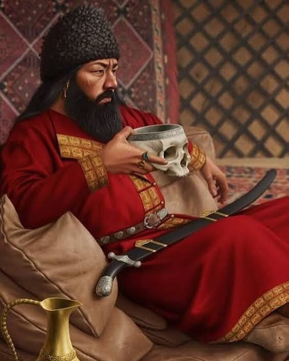 Куря с черепом Святослава Храброго.