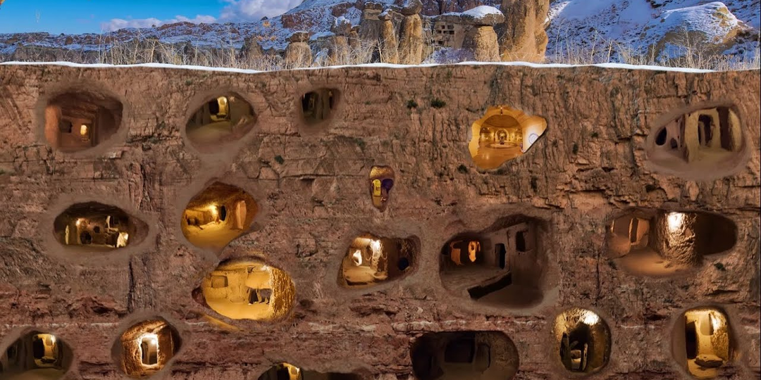 Древний подземный город в Турции