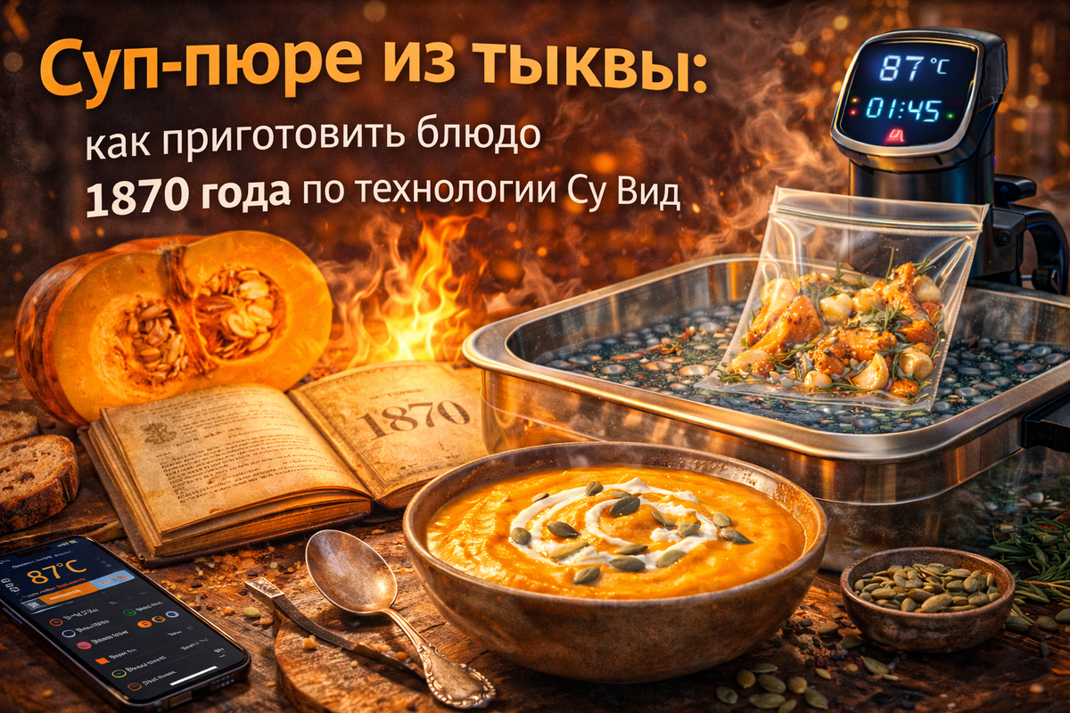 Суп-пюре из тыквы — как приготовить блюдо 1870 года по технологии Су Вид