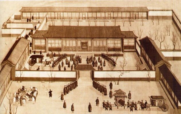 Вид пекинского православного монастыря и посольского двора, 1829