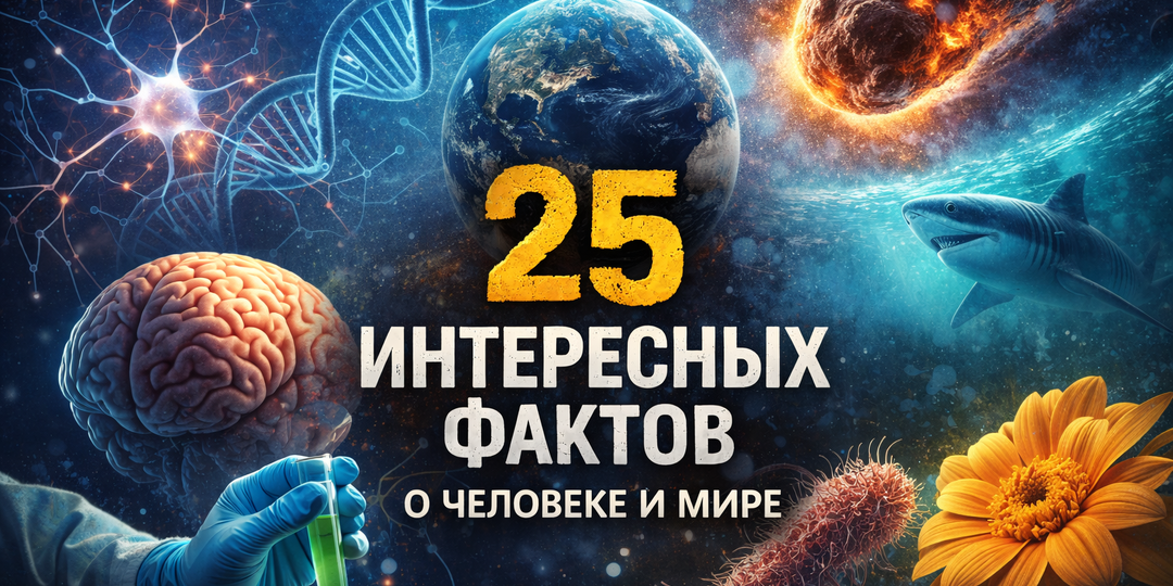 25 интересных фактов о человеке и мире