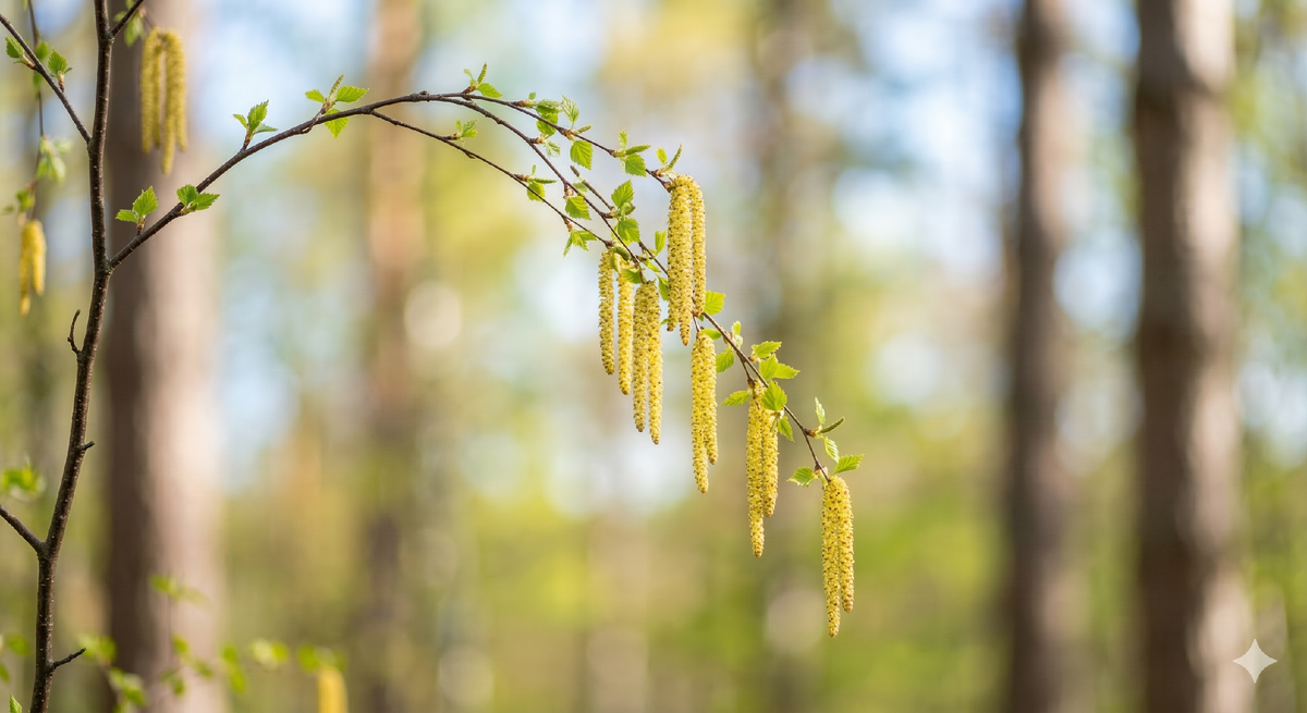 цветение березы