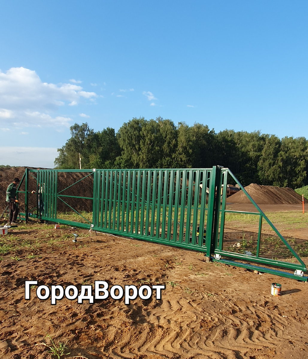 Ворота на винтовых сваях.