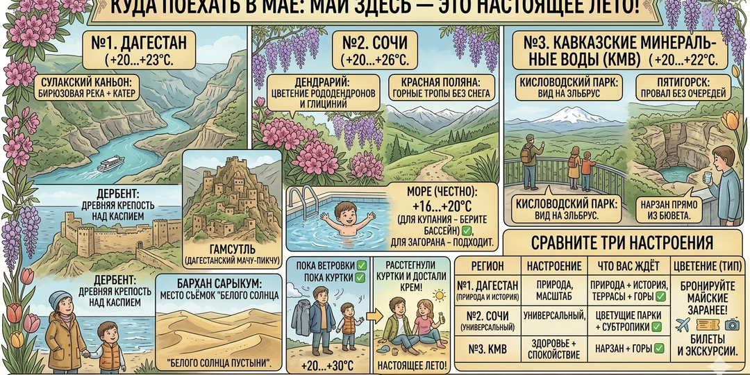 Где в России в мае уже лето? ТОП-3 региона для тех, кто соскучился по солнцу