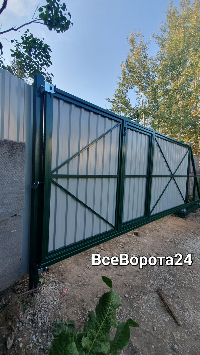 Откатные ворота на виновых сваях Подольск 