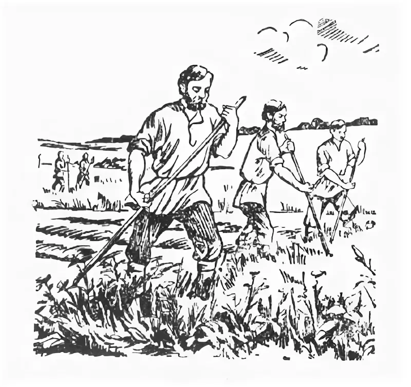 Иллюстрация к рассказу Косцы Бунин 