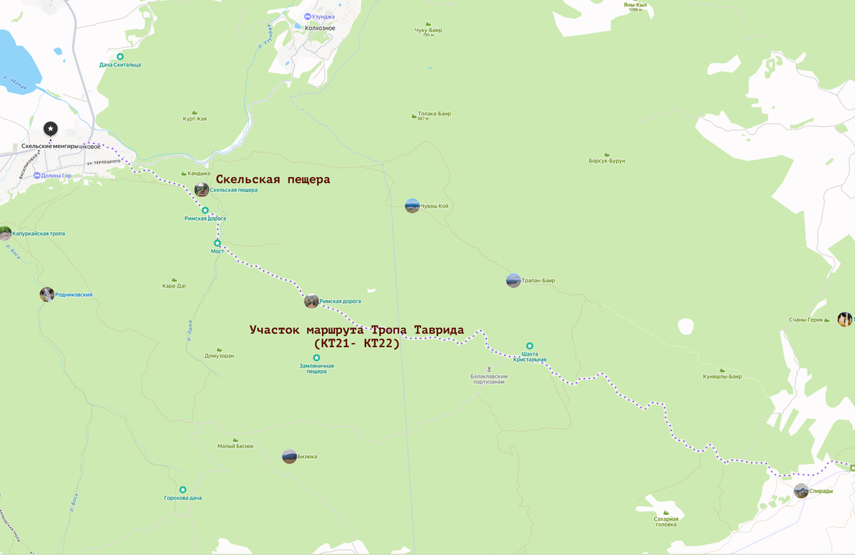 Участок маршрута контрольная точка 21 -- контрольная точка 22