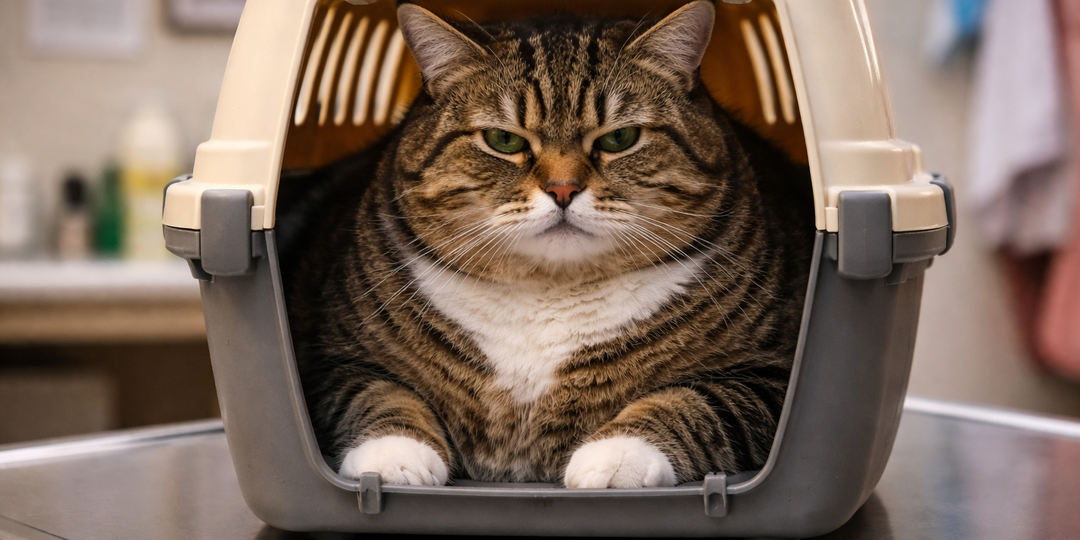 Кота привезли худеть. Судя по выражению морды, худеть в его планы не входило