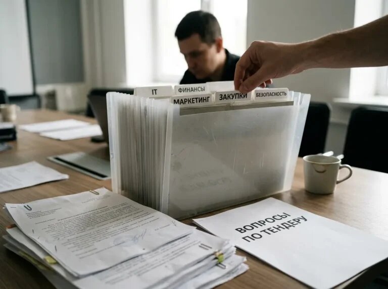    Фокус на разделе «Закупки» — точка входа для ответов ЛПР и закрытия тендерных возражений. "Kontenium"