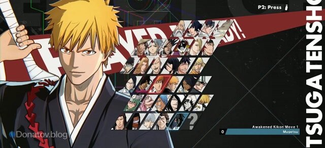    Выбор героя в Bleach: Rebirth of Souls