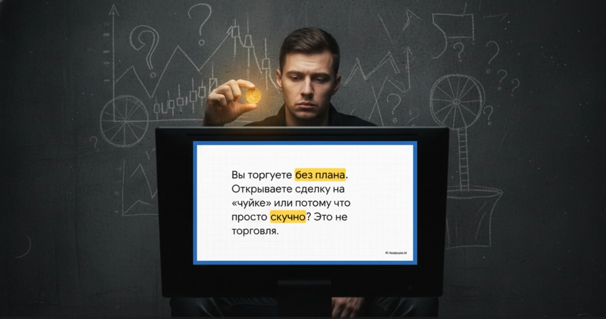 Вы торгуете без плана. Открываете сделку на "чуйке".