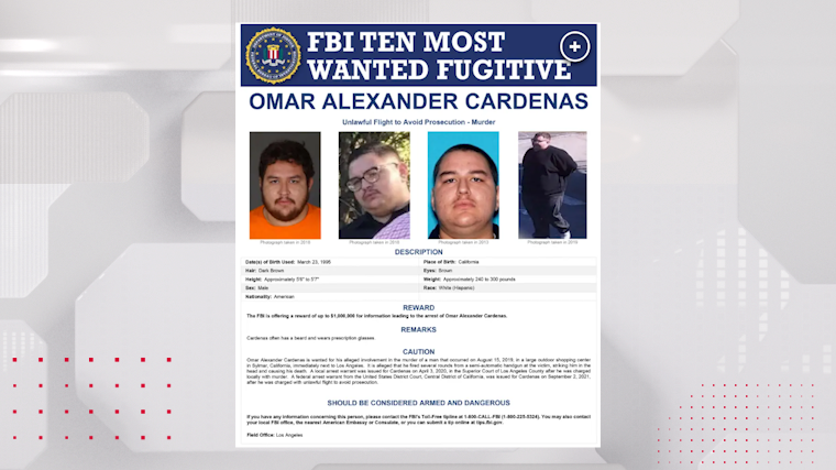    Ориентировка на преступника.Скриншот сайта; f:bi.gov