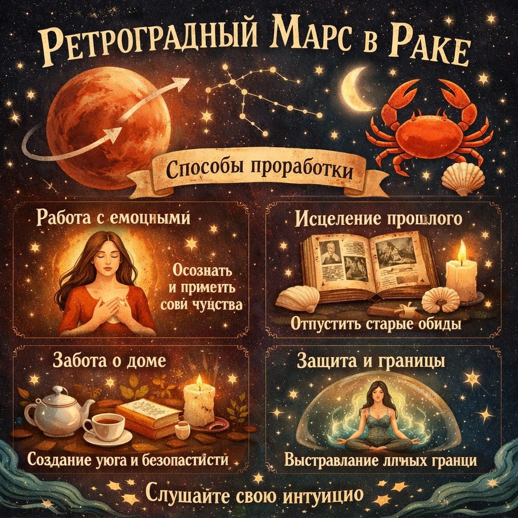 Проработка ретроградного Марса в Раке в Формуле Души