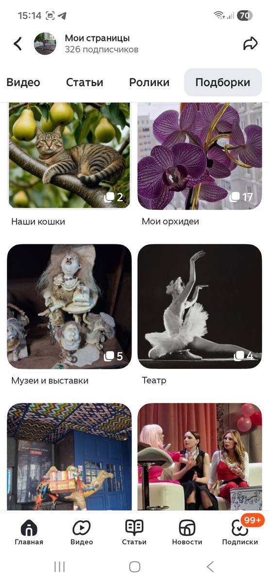 Скрин-шот подборок моего блога. 