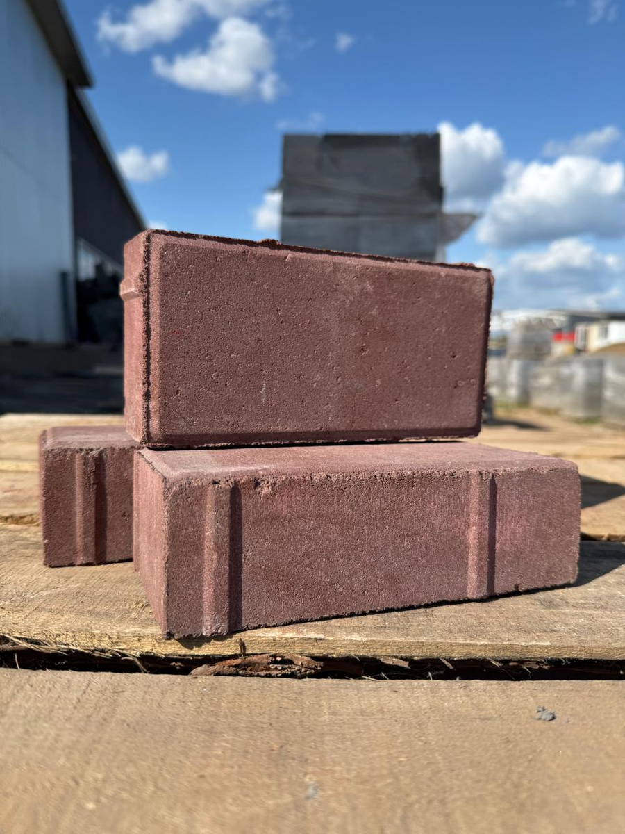 Брусчатка красная «Кирпичик» 200Х100Х60