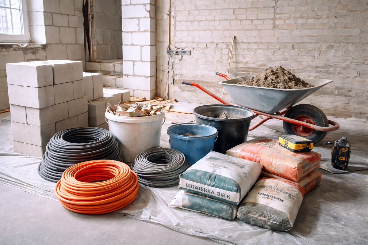 Черновой этап ремонта до чистовой отделки: материалы и подготовка объекта.