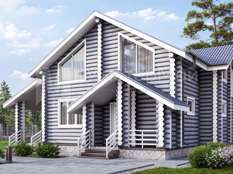 Дом из оцилиндрованного бревна.https://mastermay.ru/