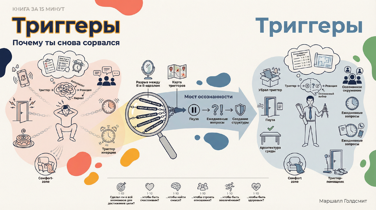 Почему ты снова сорвался: 6 триггеров из книги Маршалла Голдсмита, которые ломают твои планы