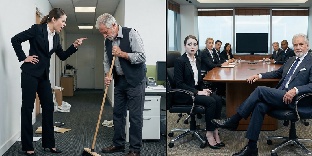 ВЫШВЫРНУЛА ПОЖИЛОГО ДВОРНИКА НА УЛИЦУ ЗА ИСПАЧКАННЫЕ ТУФЛИ. А НА СОВЕТЕ ДИРЕКТОРОВ ОНА ОСЕЛА НА ПОЛ, УВИДЕВ КТО ВОШЕЛ...