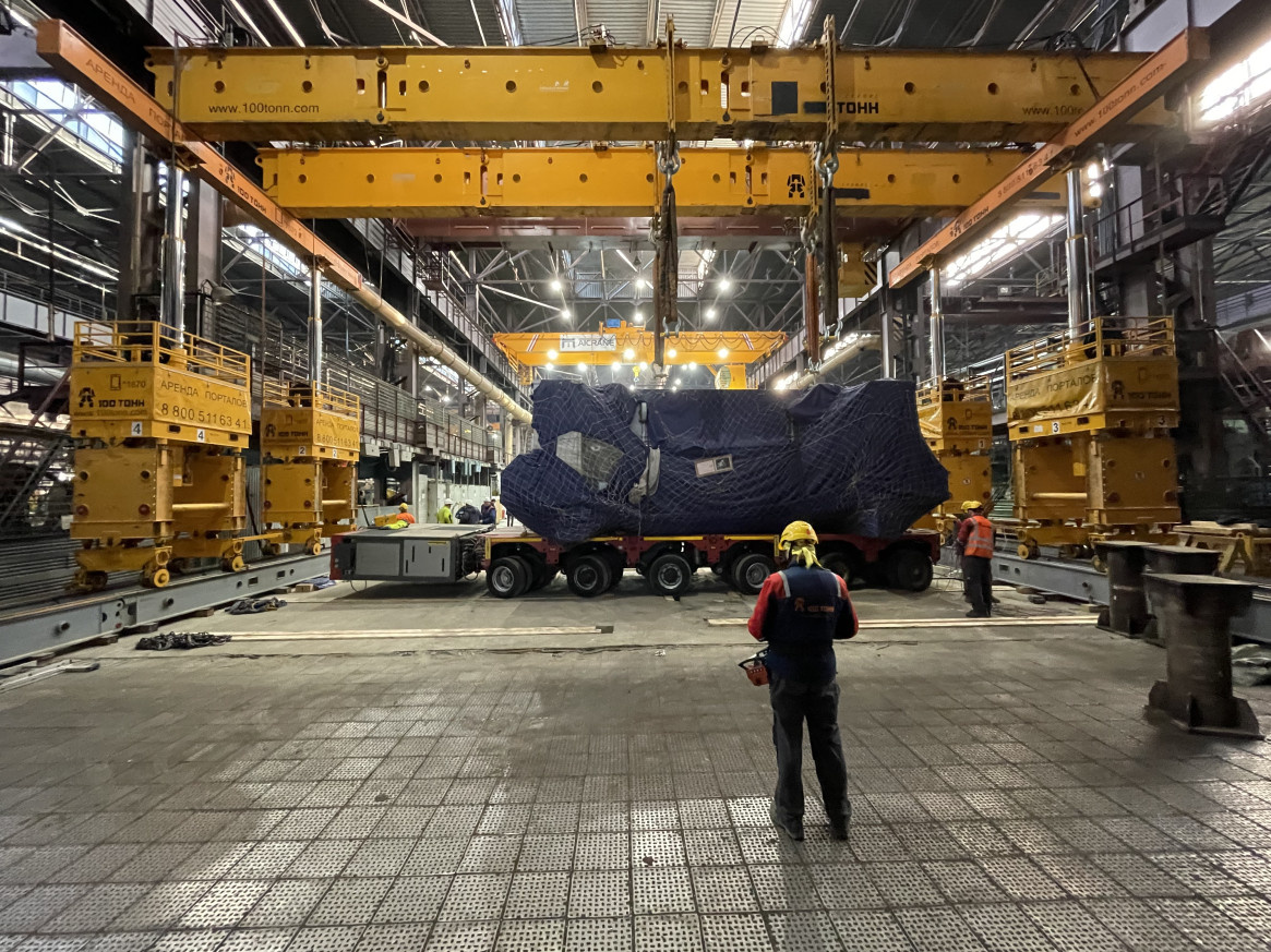 Выгрузка оборудования штамповочной прессовой линии в Ульяновске