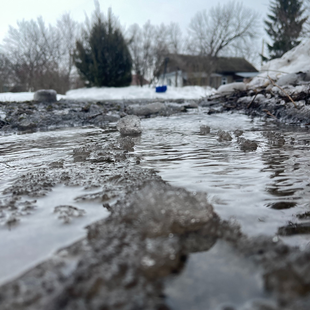 Ручеёк во дворе.