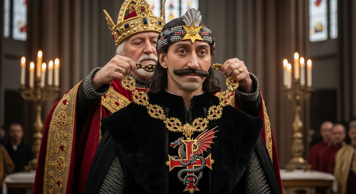 Церемония награждения Влада II отца Влада Цепеша