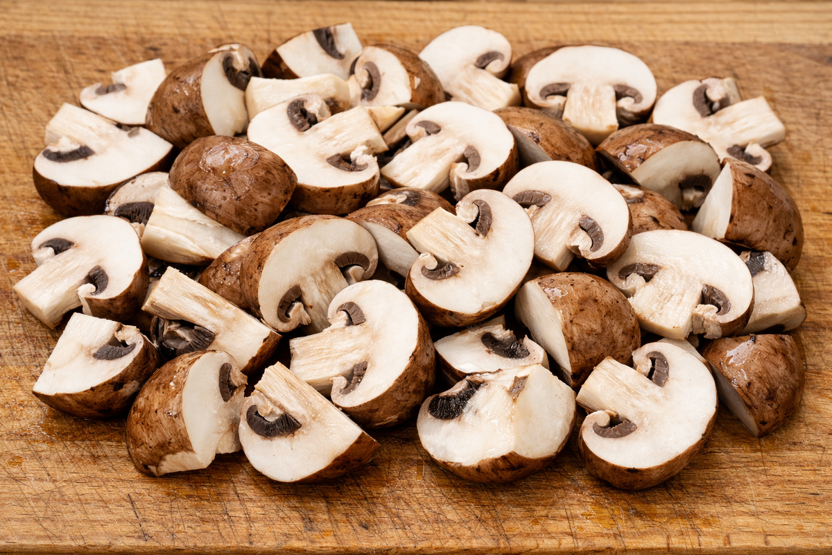 Нарезанные шампиньоны для рагу 