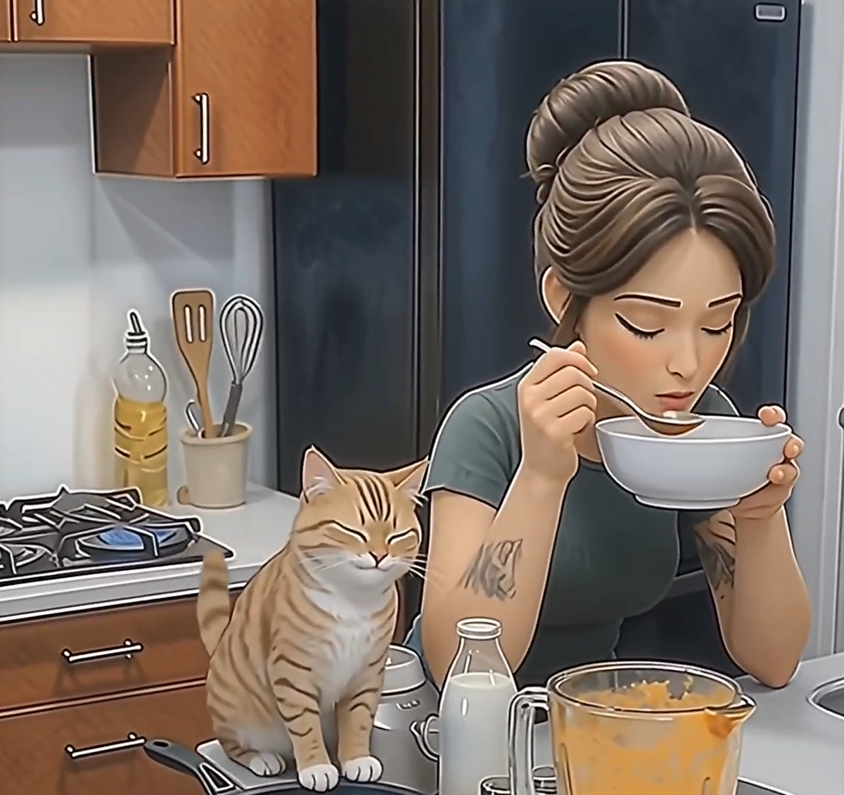 Готовим с котом 🐱 Видео-рецепт нежного супа-пюре, который влюбит в тыкву даже скептиков, уже на нашем канале. 