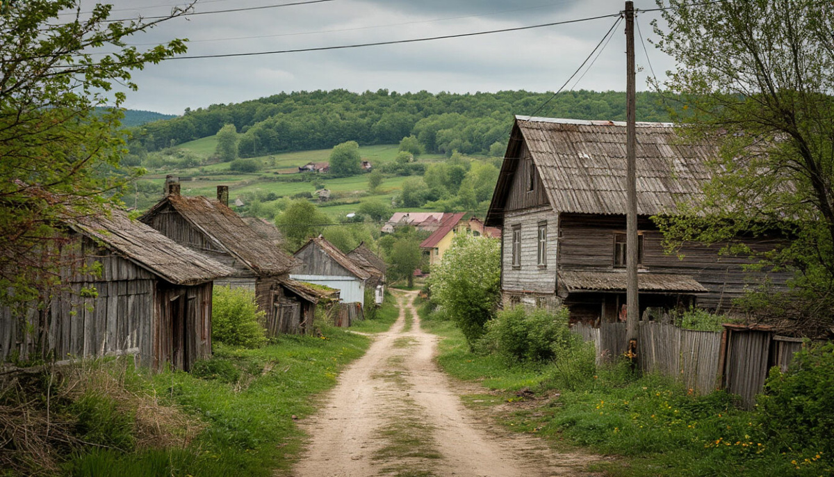 А так выглядит типичная отдаленная деревенька в России
