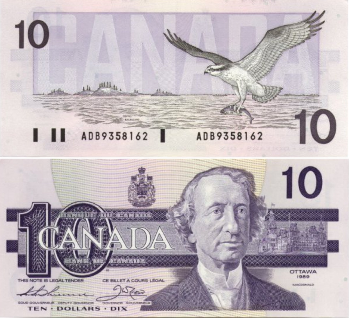 Скопа, банкнота 10 долларов, Канада