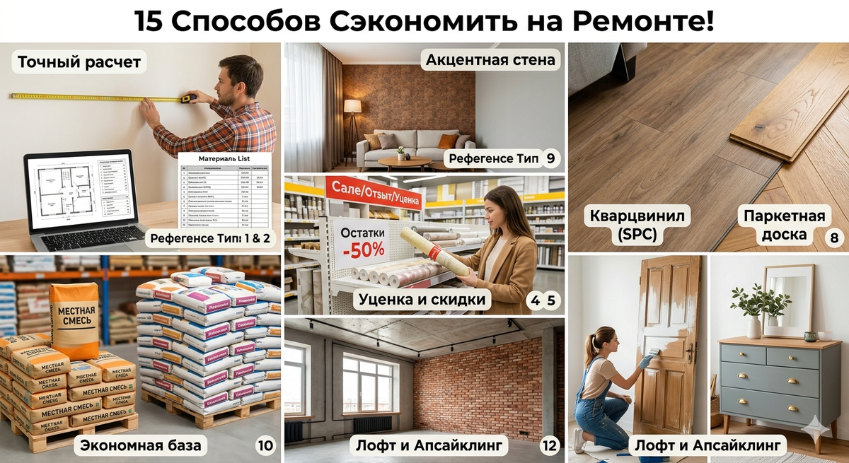 Картинка к статье 15 способов сэкономить на ремонте.
