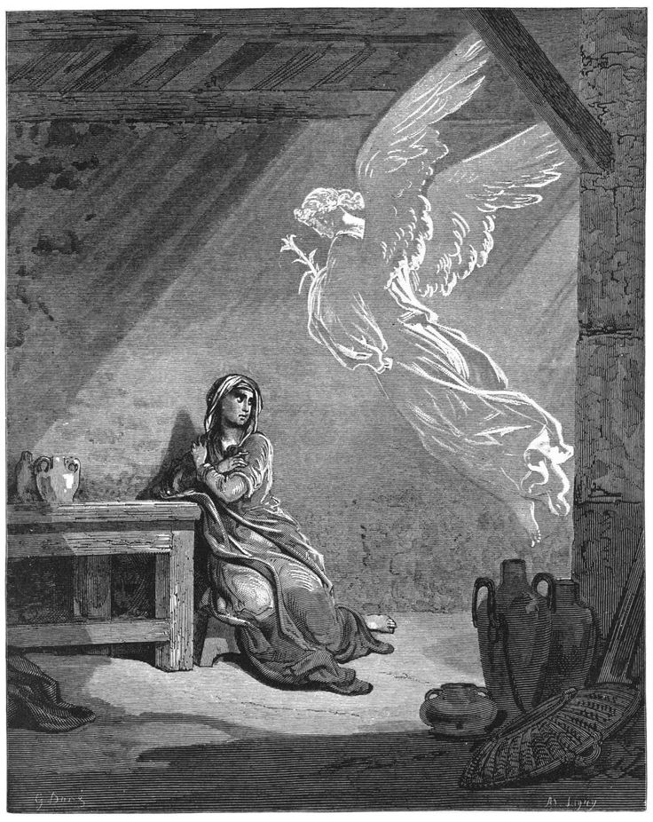 Благовещение в исполнении Гюстава Доре