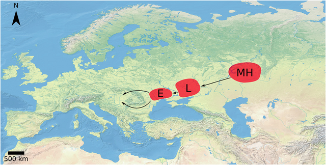 Предполагаемый миграционный маршрут древних венгров. Фото является общественным достоянием.