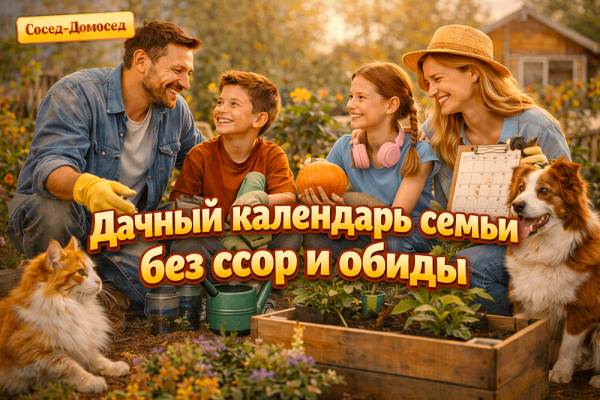 Дачный календарь работ по месяцам без ссоры 🗓️🌿 + чек-лист выезда/отъезда ✅ (чтобы не спорить, закрыта ли теплица и выключена ли вода)