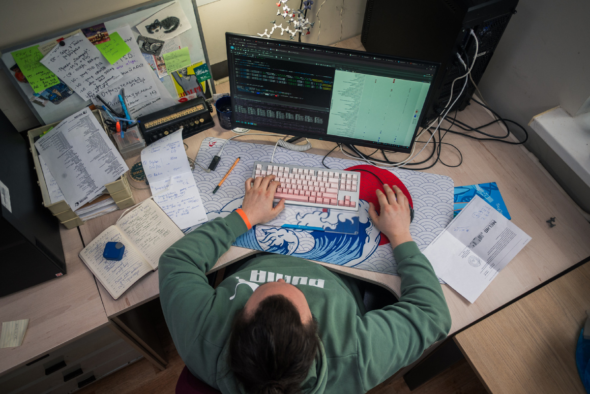 Биоинформатик Александр Резвых анализирует данные экспрессии генов плодовых мушек-дрозофил. Источник: Александр Резвых / Институт молекулярной биологии имени В.А. Энгельгардта РАН