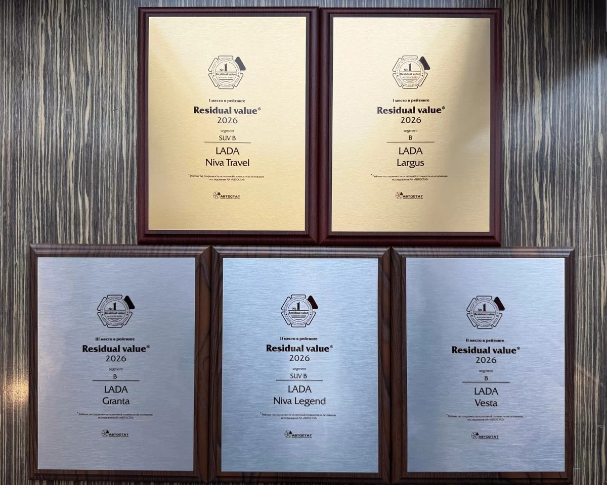 Награды Residual Value 2026, врученные представителям АвтоВАЗа