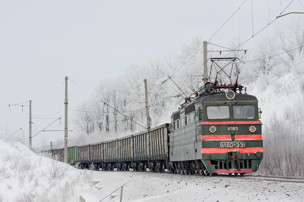 Моё фото: ВЛ60К-331 в качестве толкача под Казанью. 08.02.2015