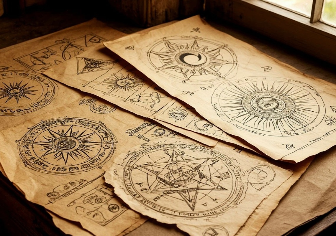 «Знаки вечности»
Алхимические символы на пергаменте — код, зашифрованный в линиях. Каждый знак — ключ к пониманию мира, где материя и дух едины.