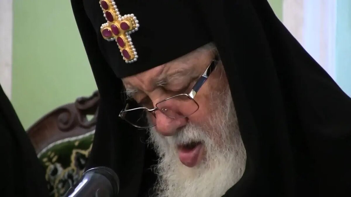    Визит Илии II в Московскую духовную академию, 2013 год. Фото: кадр видео на YouTube-канале «Московская духовная академия»