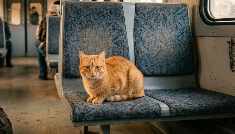 Кот в элекстричке