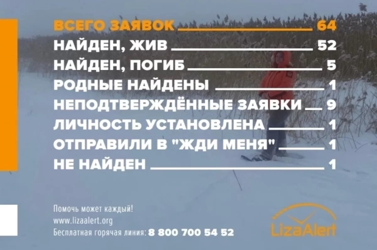    52 человека, пропавших в Ульяновской области в феврале, найдены живыми