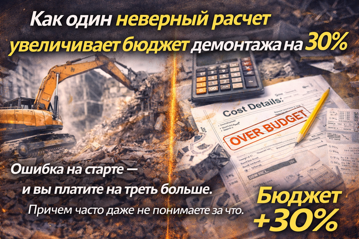 Как один неверный расчет увеличивает бюджет демонтажа на 30% 