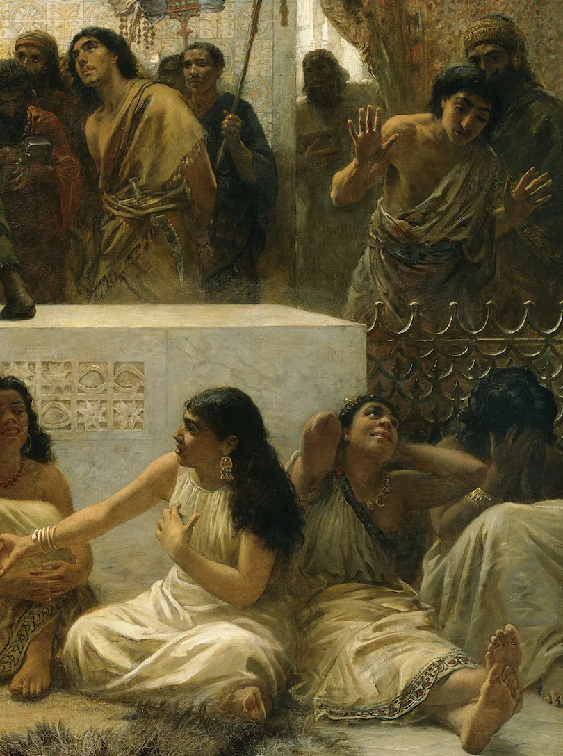 Эдвин Лонг, «Вавилонский рынок невест», фрагмент картины