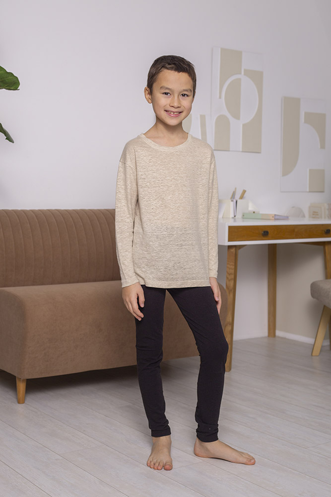 Детские легинсы из конопли и органического хлопка черные Uzor Wear